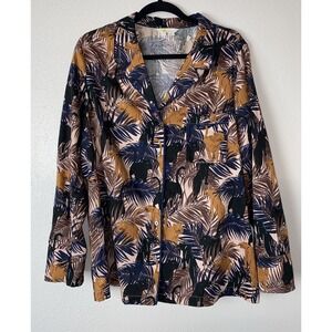 Boden Womens Size 16/18‎ Panther Jungle Cat Print Pajama Top Lounge PJs Comfy